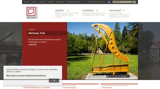 Screenshot: Homepage Stadt Seesen 