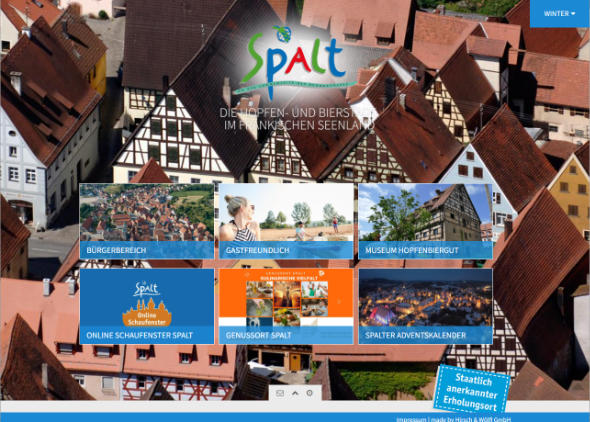 Screenshot: Homepage Stadt Spalt 