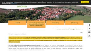 Screenshot: Homepage Verwaltungsgemeinschaft Straußfurt 