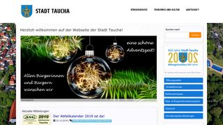 Screenshot: Homepage Stadt Taucha 