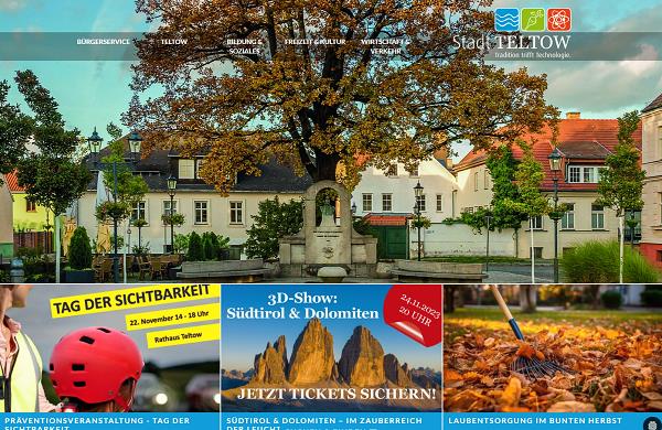 Screenshot: Homepage Stadt Teltow 