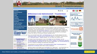 Screenshot: Homepage Stadt Treuenbrietzen 