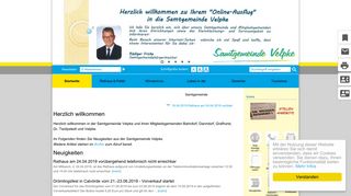 Screenshot: Homepage Samtgemeinde  Velpke 