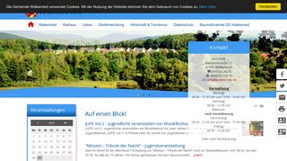 Screenshot: Homepage Gemeinde Walkenried 