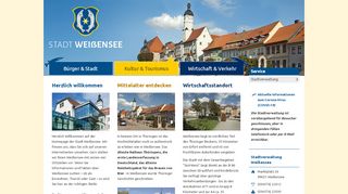 Screenshot: Homepage Stadt Weißensee 