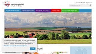 Screenshot: Homepage Verbandsgemeinde Westliche Börde