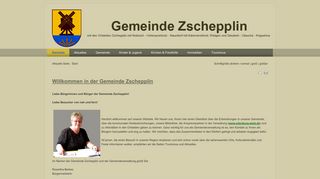 Screenshot: Homepage Gemeinde Zschepplin 